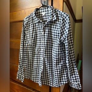 J. Crew Navy and White Checkered Shirt